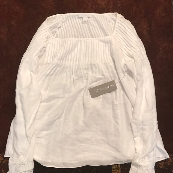 Nordstrom Tops - Nordstrom Women's White Pintuck Blouse - Small